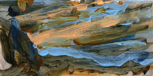 Na Pali II, 6" x 12", acrylic on paneled paper, 2014. Na Pali II, 6" x 12", acrylic on paneled paper, 2014.
